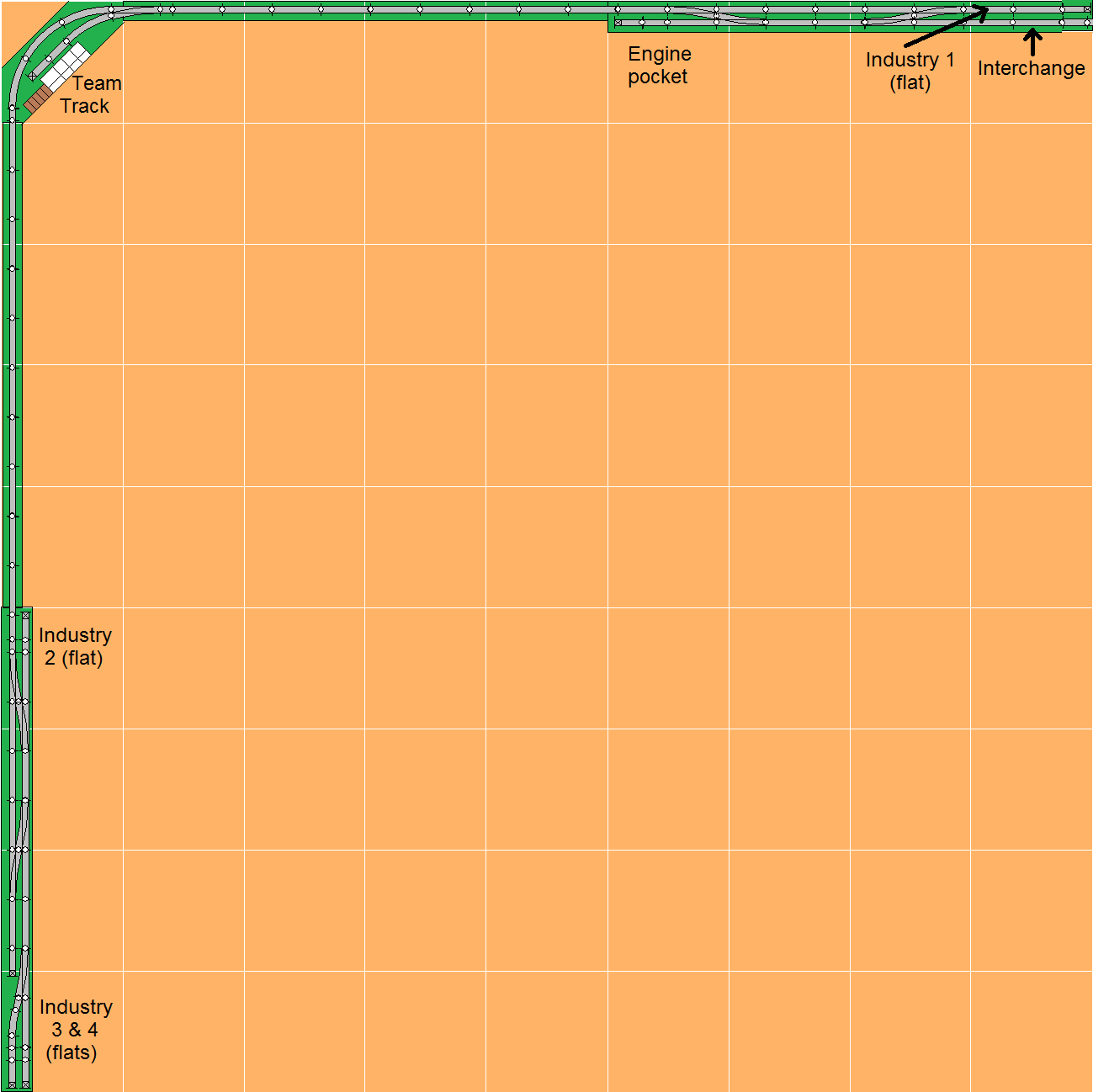 Long, thin corner layout