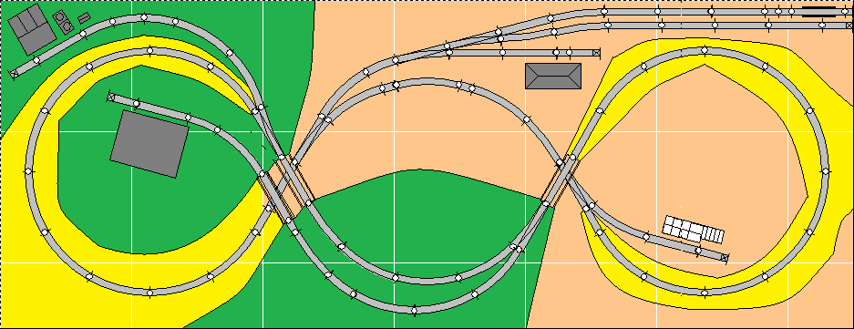 Double-figure-8 layout on a door